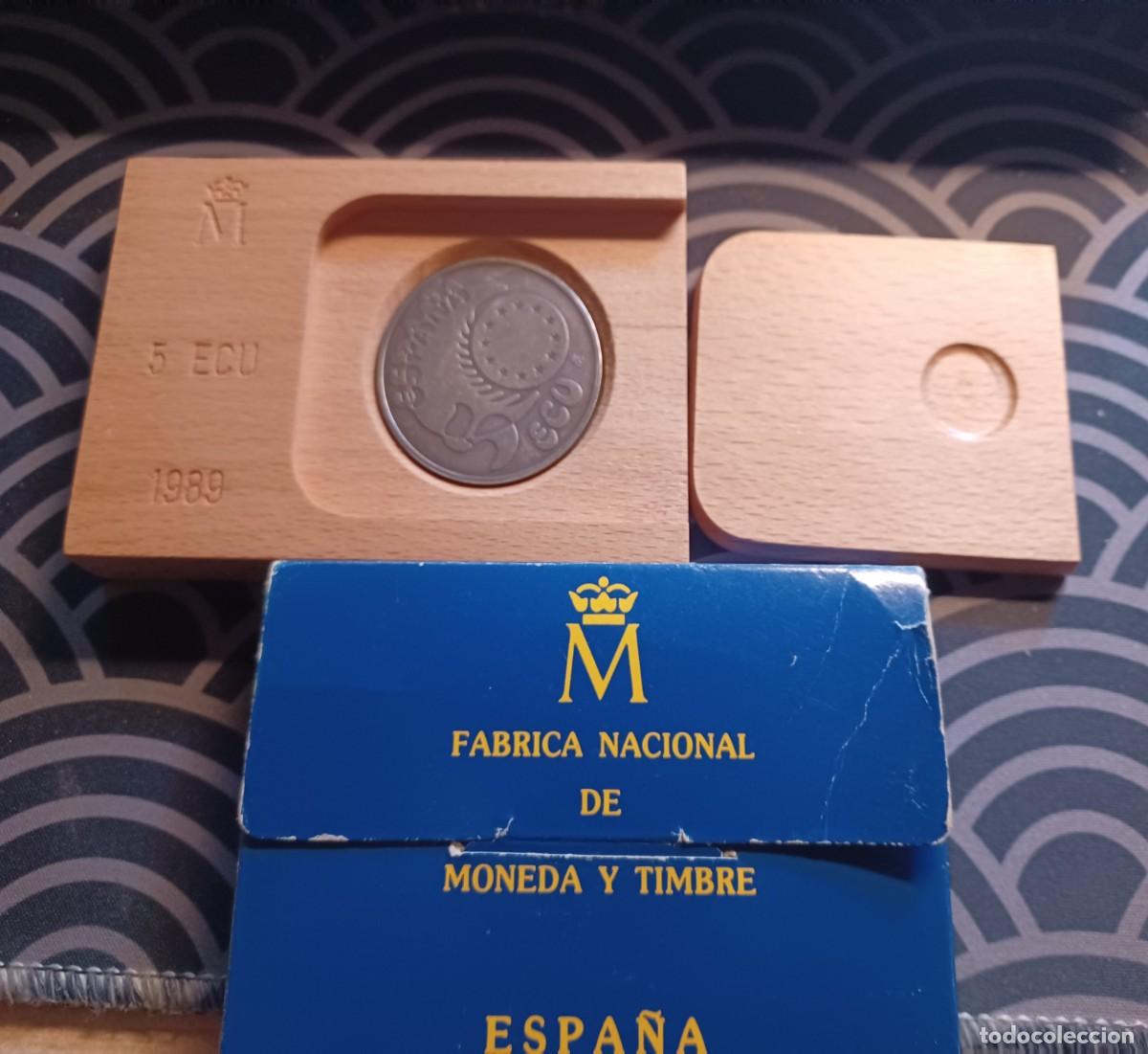 Monedas antiguas de Europa: Moneda 5 ECU 1989 F&aacute;brica Nacional de Moneda y Timbre