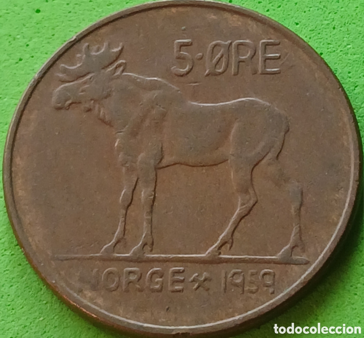 Monedas antiguas de Europa: Noruega 5 ore 1959 km#405