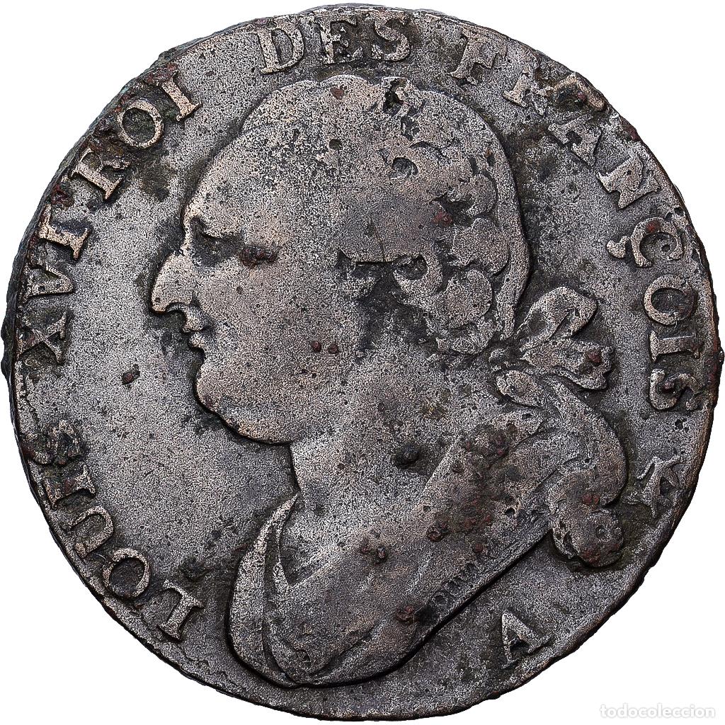 Monedas antiguas de Europa: [#1551444] Francia, Louis XVI, 12 deniers fran&ccedil;ois, 1792, Paris, Leopard/Lyre