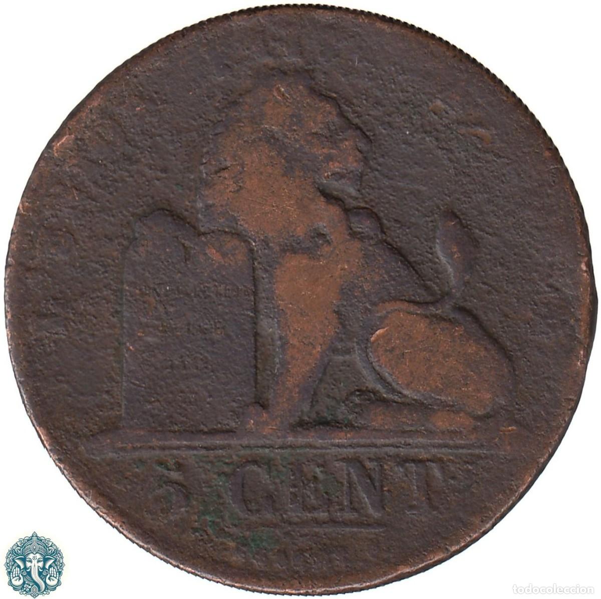 Monedas antiguas de Europa: B&Eacute;LGICA 5 C&eacute;ntimos 1850 Leopoldo I KM#5