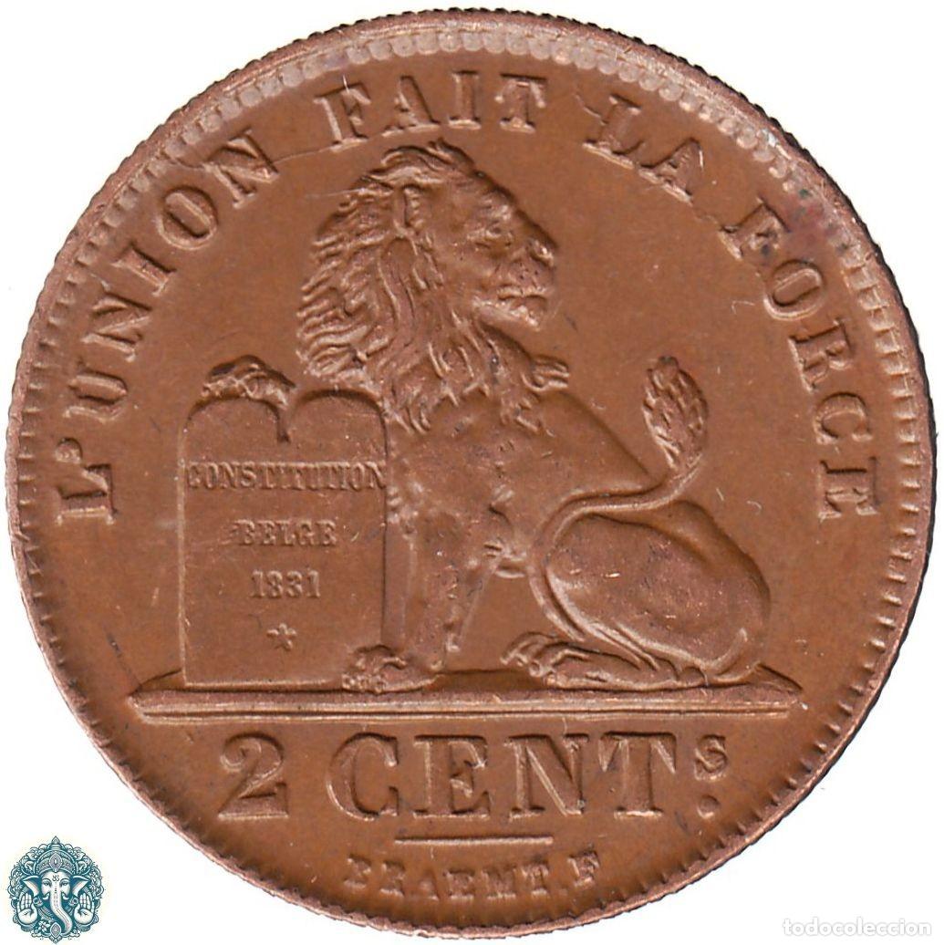 Monedas antiguas de Europa: B&Eacute;LGICA 2 C&eacute;ntimos 1919 Alberto I KM#64 Leyenda Des Belges