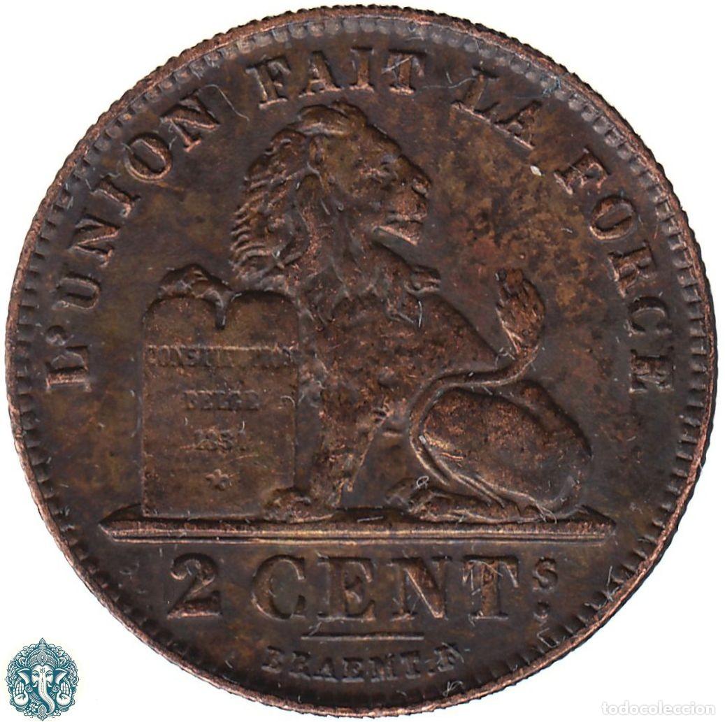 Monedas antiguas de Europa: B&Eacute;LGICA 2 C&eacute;ntimos 1919 Alberto I KM#64 Leyenda Des Belges
