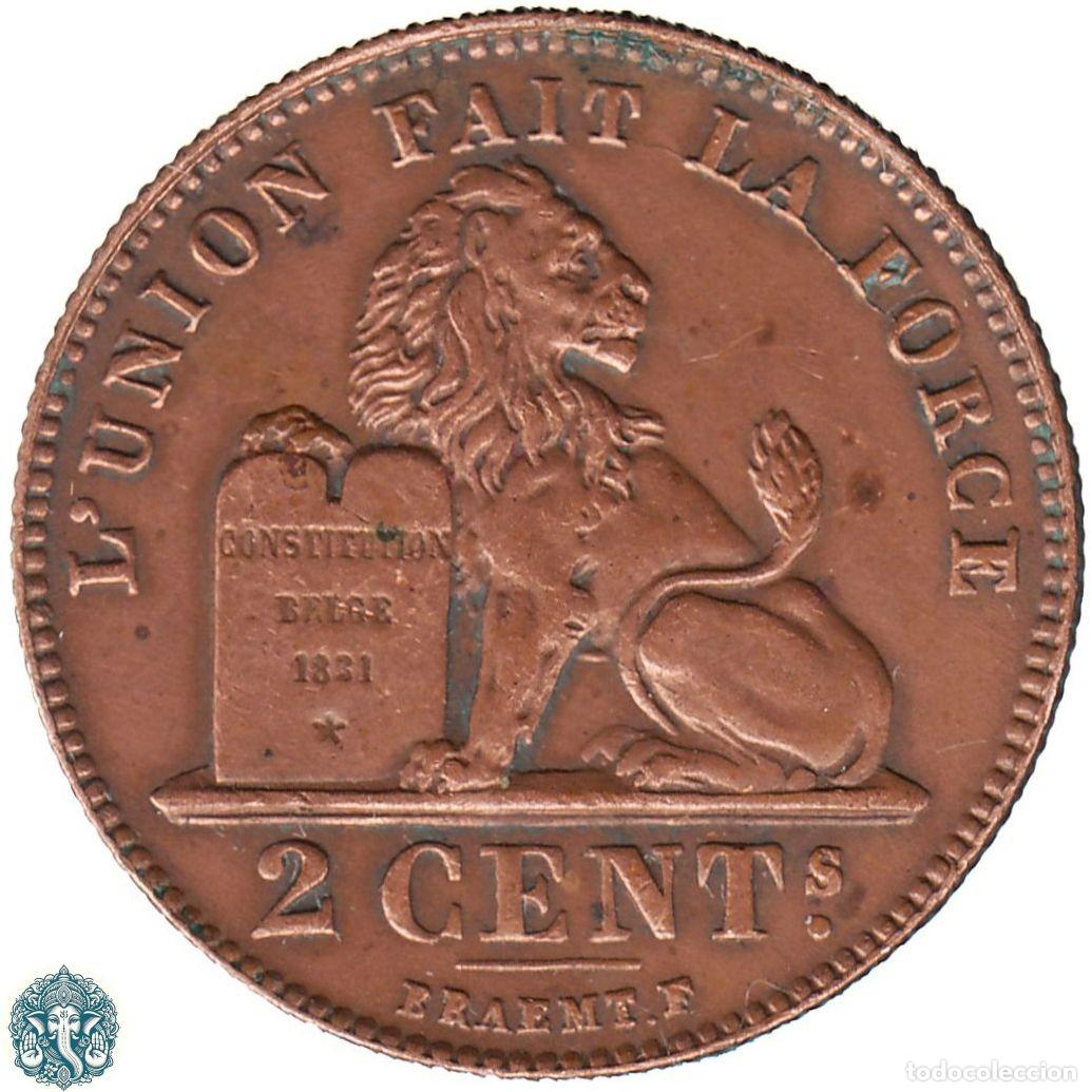 Monedas antiguas de Europa: B&Eacute;LGICA 2 C&eacute;ntimos 1919 Alberto I KM#64 Leyenda Des Belges