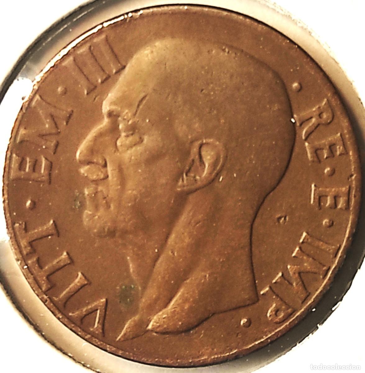 Monedas antiguas de Europa: ITALIA (1900-1946) - 10 CENTESIMOS 1939 R - REY VITTORIO EMANUEL III - B - 4,90 GR. COBRE