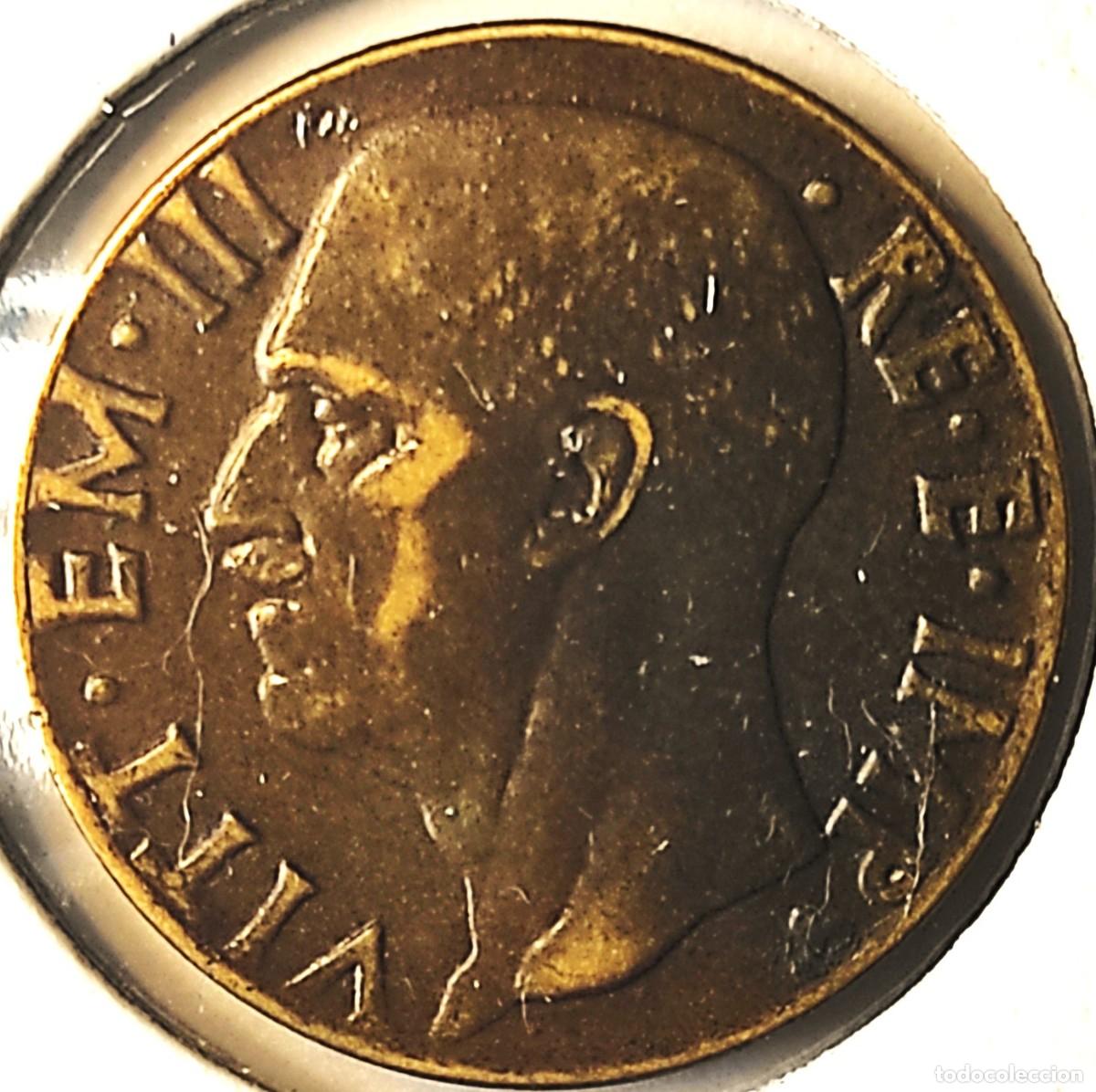 Monedas antiguas de Europa: ITALIA (1900-1946) - 10 CENTESIMOS 1942 R - REY VITTORIO EMANUEL III - C - 4,90 GR. COBRE