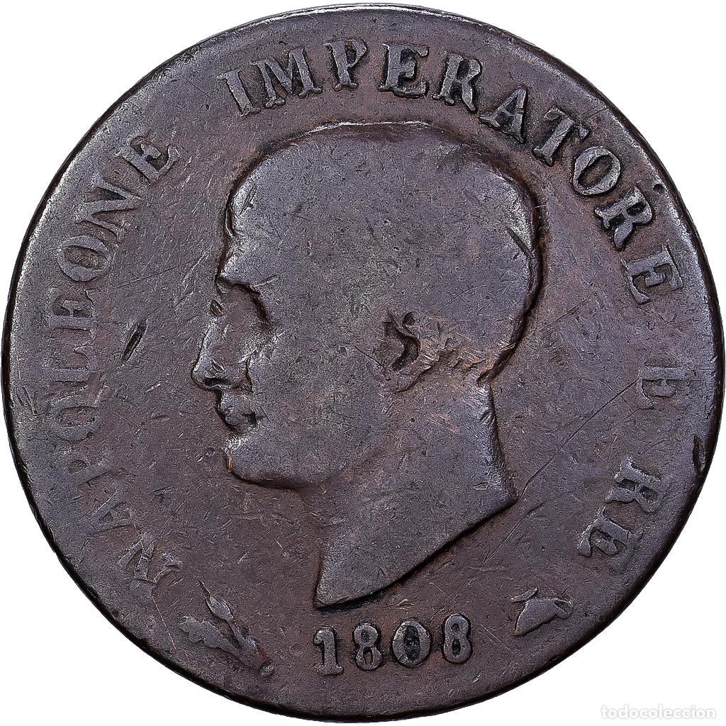 Monedas antiguas de Europa: [#1551460] Estados italianos, KINGDOM OF NAPOLEON, Napoleon I, Soldo, 1808, Bologna, Cobre