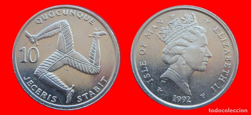 Monedas antiguas de Europa: 10 PENIQUES PENCE 1992 ISLA DE MAN-151454