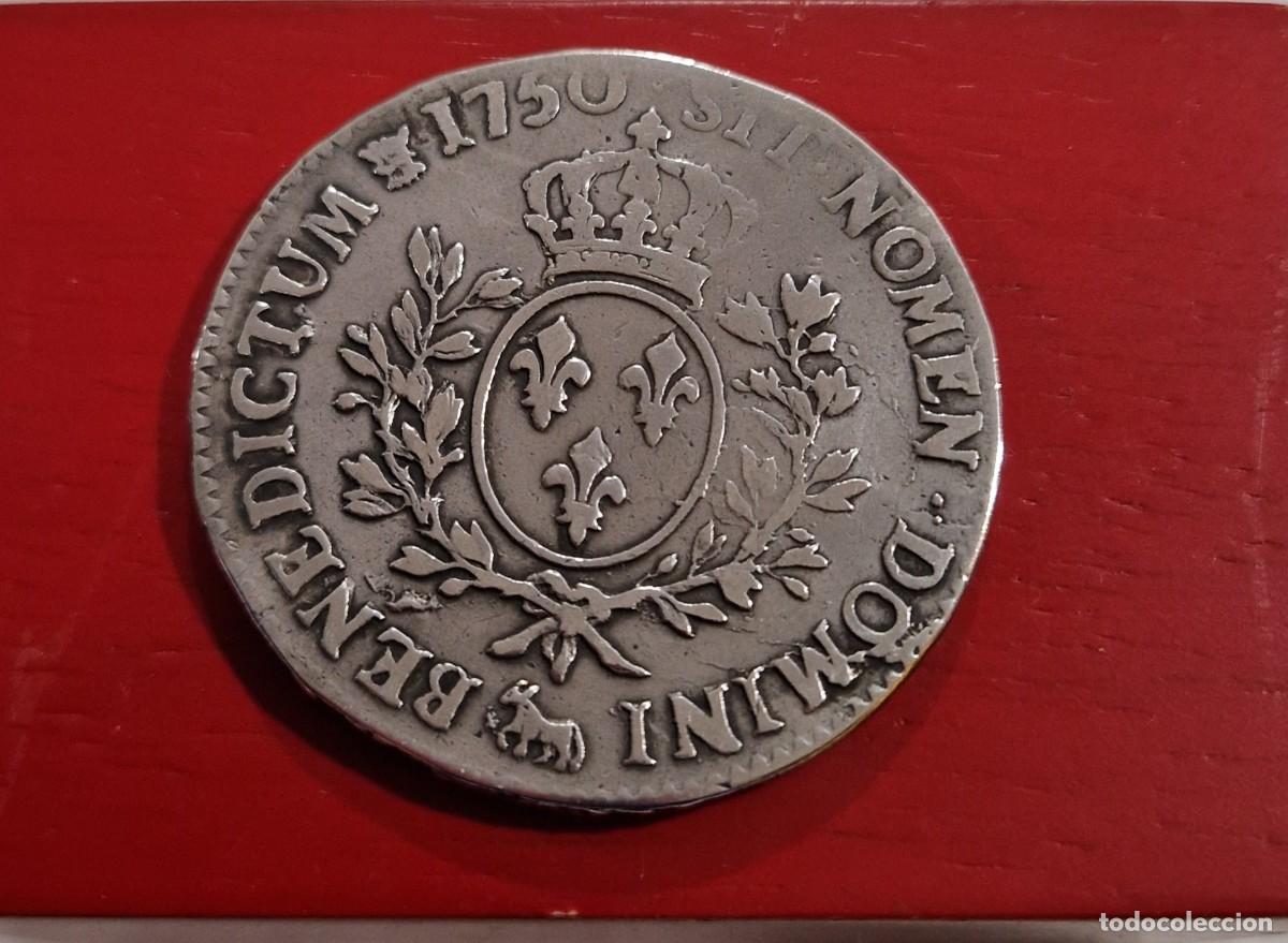 Monedas antiguas de Europa: LUIS XV FRANCIA Y NAVARRA ECU MONEDA DE PLATA 1750