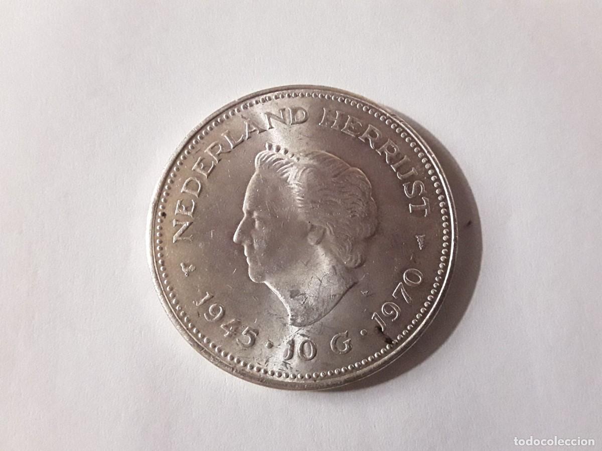 Monedas antiguas de Europa: HOLANDA - 10 GULDEN DE PLATA A&Ntilde;O 1970.