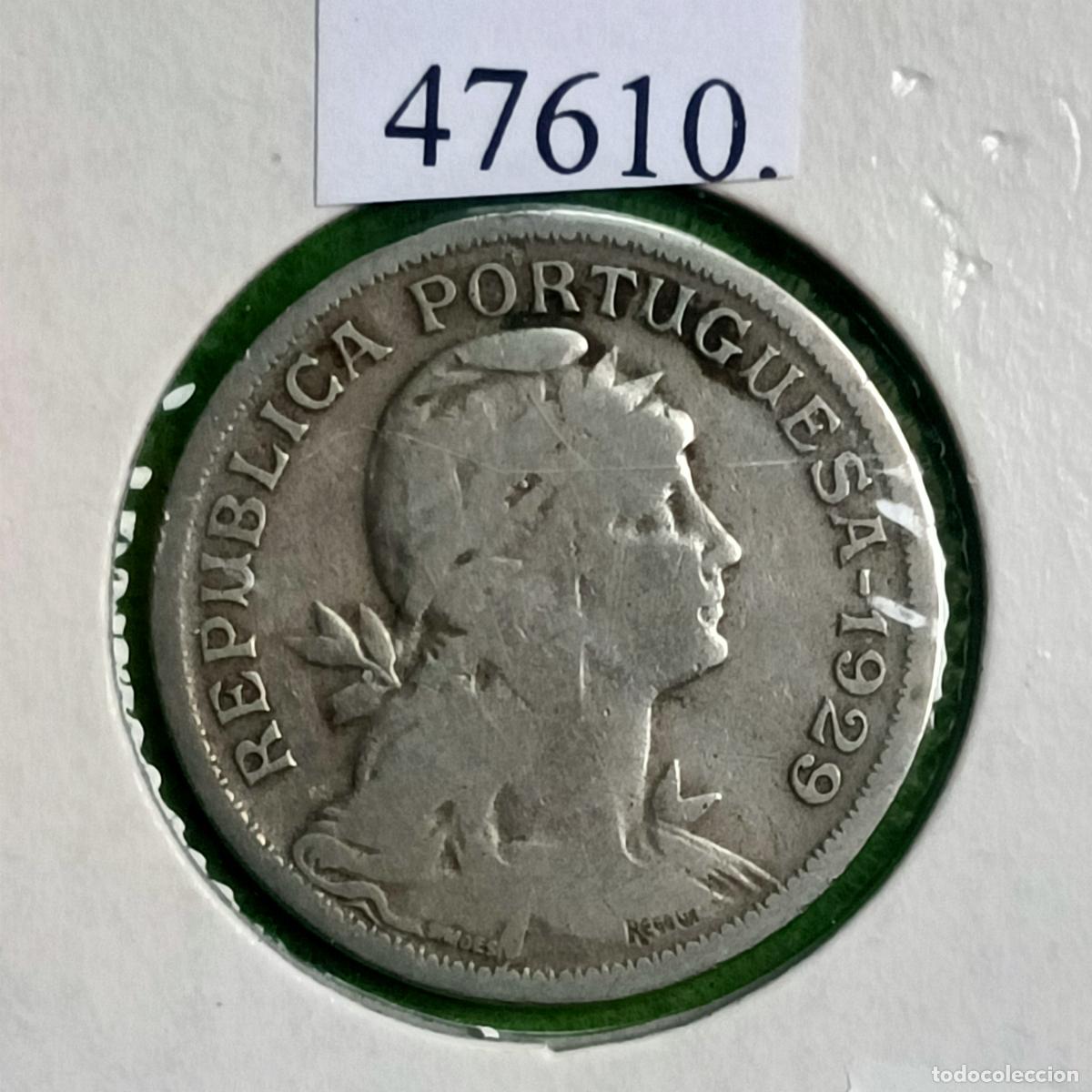 Monedas antiguas de Europa: Portugal 50 centavos 1929, c&eacute;ntimos