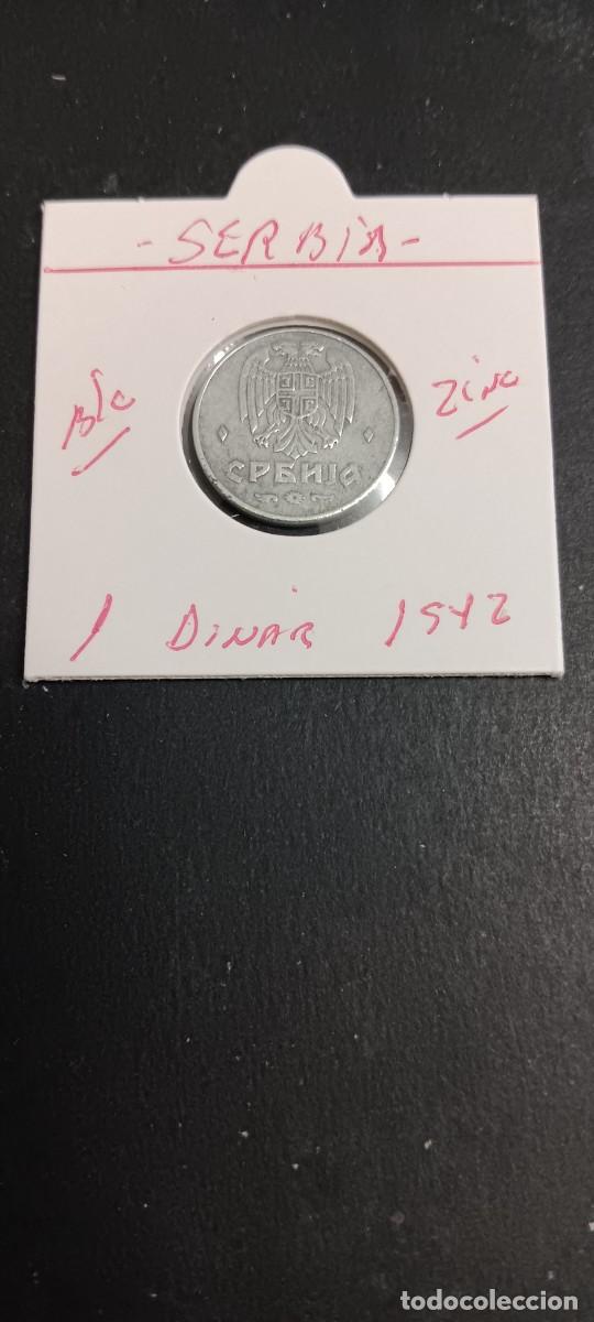 Monedas antiguas de Europa: SERBIA 1 DINAR 1942 BC KM=31(ZINC)II GM OCUPACI&Oacute;N NAZI