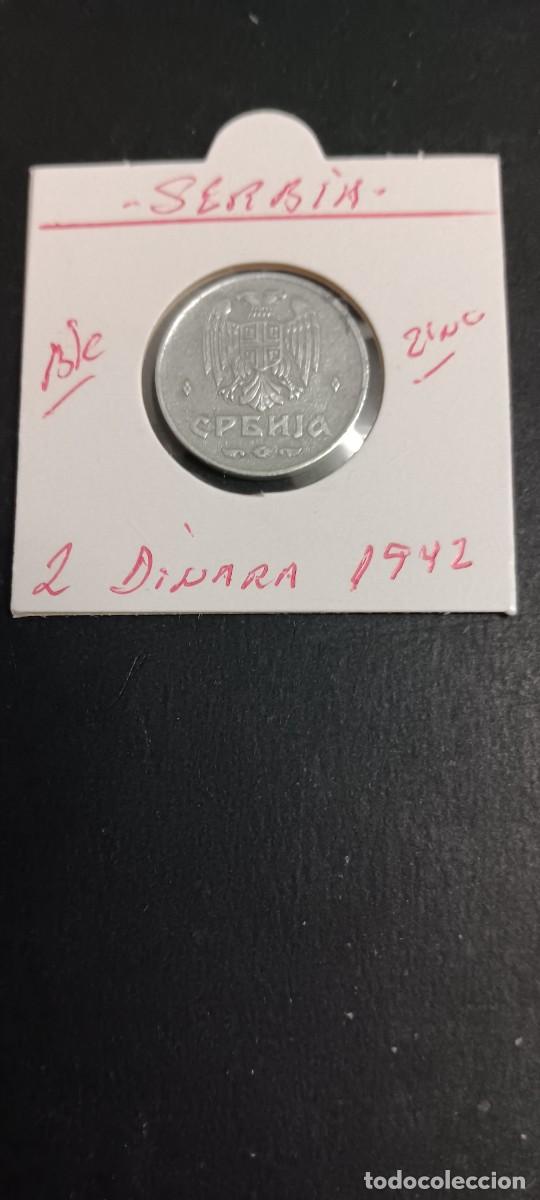 Monedas antiguas de Europa: SERBIA 2 DINARA 1942 BC KM=32(ZINC)II GM OCUPACI&Oacute;N NAZI
