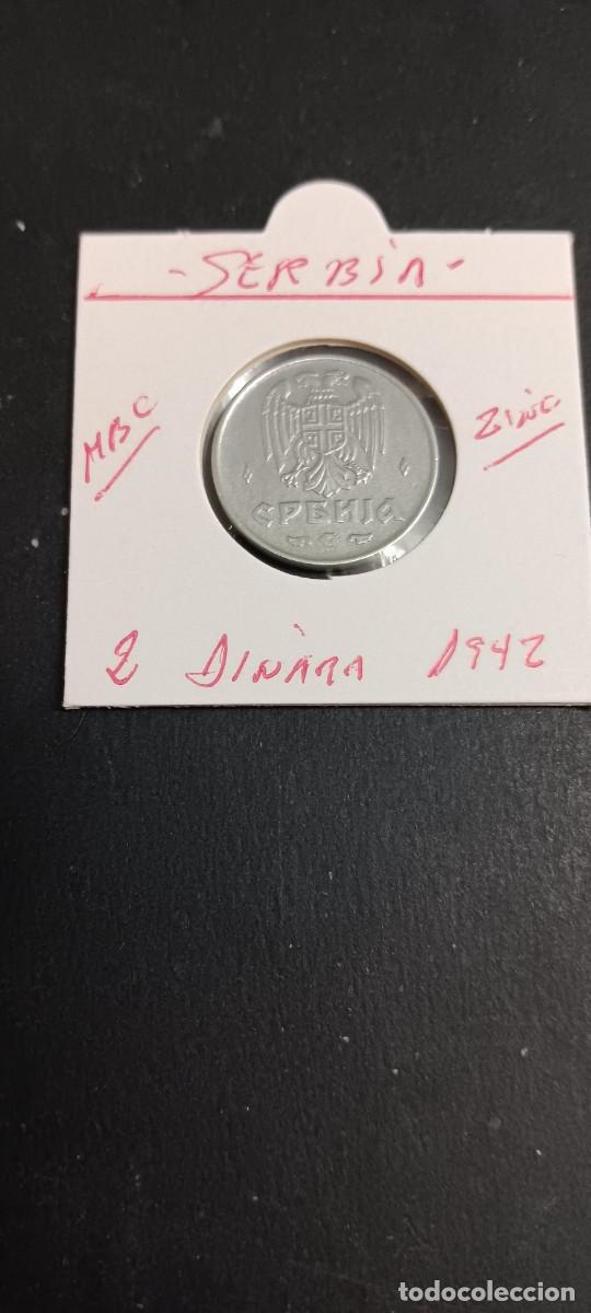 Monedas antiguas de Europa: SERBIA 2 DINARA 1942 MBC KM=32(ZINC)II GM OCUPACI&Oacute;N NAZI