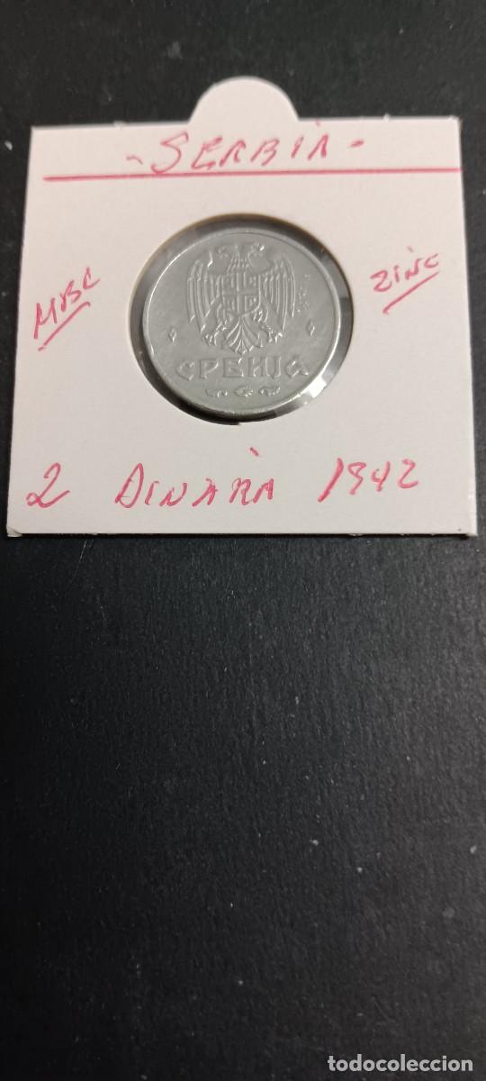 Monedas antiguas de Europa: SERBIA 2 DINARA 1942 MBC KM=32(ZINC)II GM OCUPACI&Oacute;N NAZI