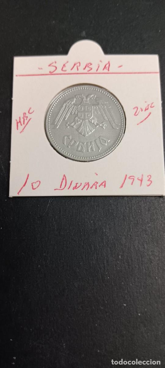 Monedas antiguas de Europa: SERBIA 10 DINARA 1943 MBC KM=33(ZINC)II GM OCUPACI&Oacute;N NAZI