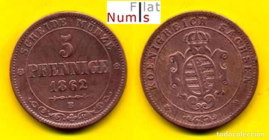 Monnaies anciennes de Europe: ALEMANIA - SAXONY - 5 PFENNIGE - 1862B - E.B.C.