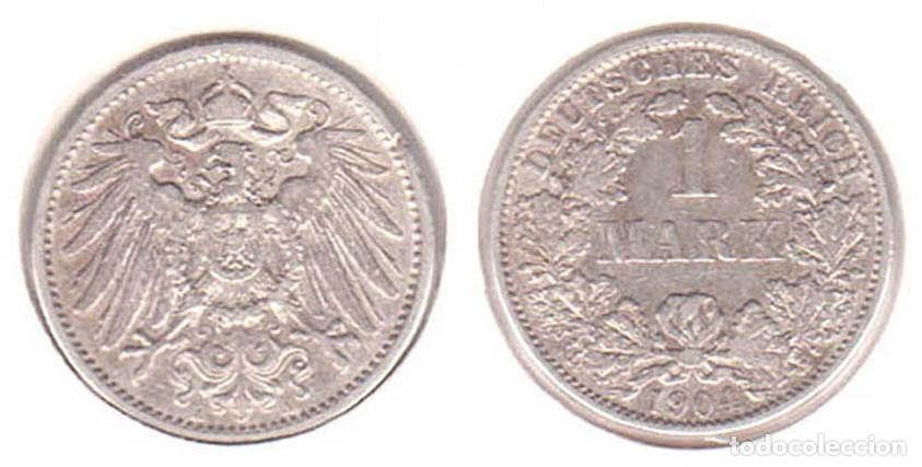 Monedas antiguas de Europa: ALEMANIA (IMPERIO) - 1 MARCO - 1904/A - E.B.C+ - PLATA