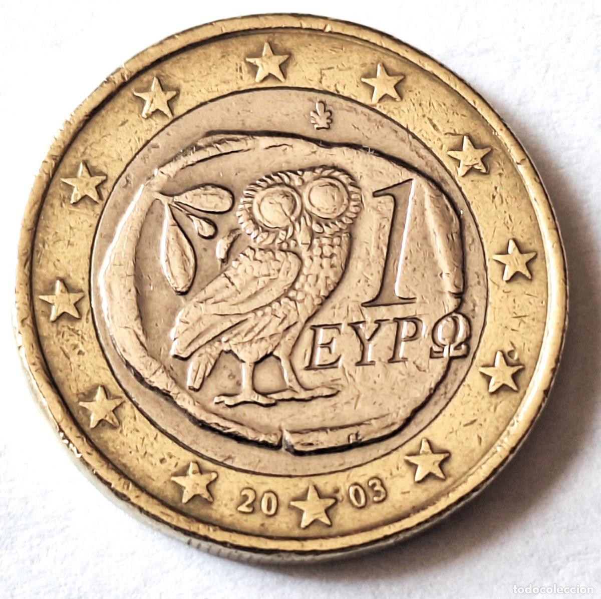Monedas antiguas de Europa: GRECIA - MONEDA DE 1 EURO DEL A&Ntilde;O 2003 -- BIEN CONSERVADA
