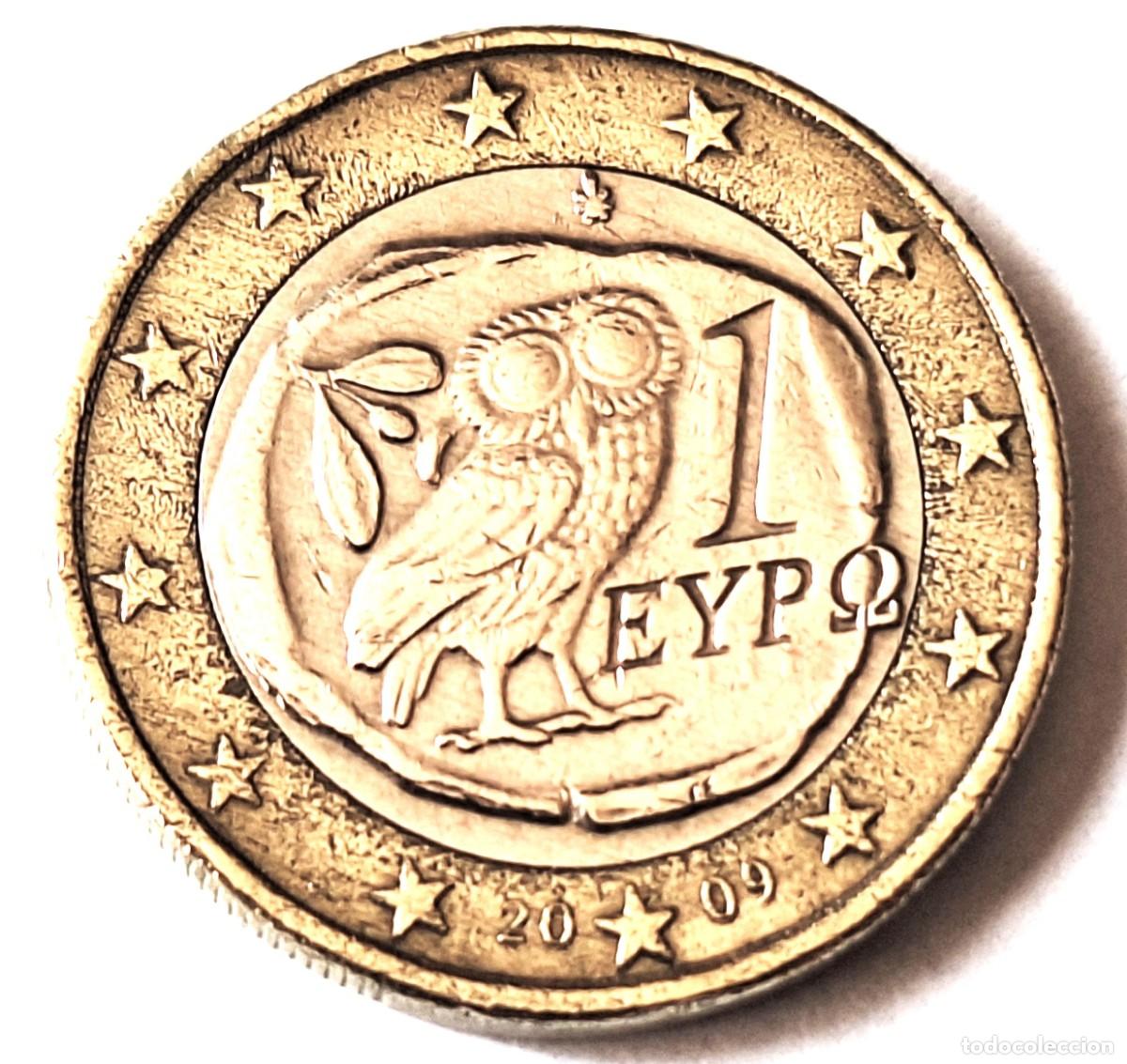 Monedas antiguas de Europa: GRECIA - MONEDA DE 1 EURO DEL A&Ntilde;O 2009 -- BIEN CONSERVADA