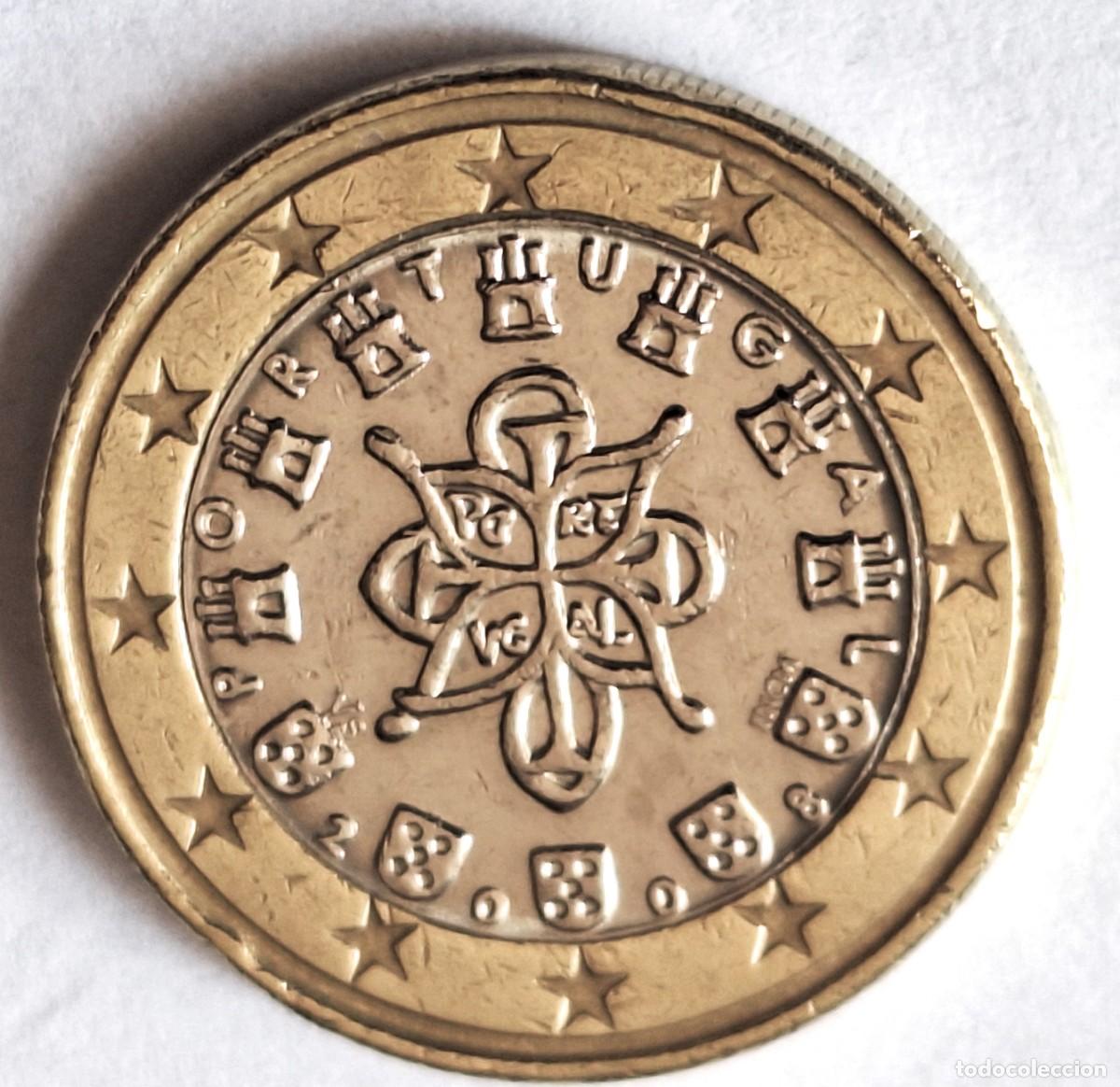 Monedas antiguas de Europa: PORTUGAL - MONEDA DE 1 EURO DEL A&Ntilde;O 2008 -- BIEN CONSERVADA