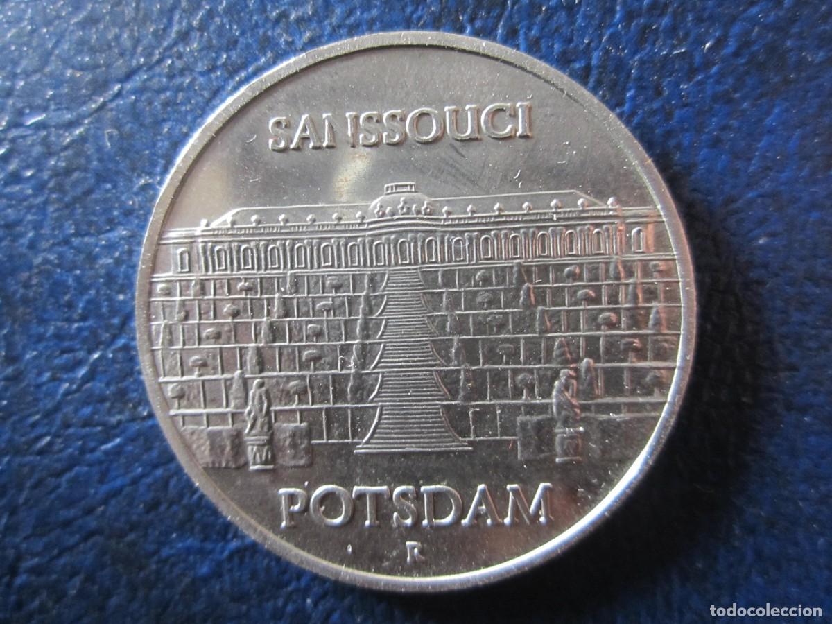 Monedas antiguas de Europa: Alemania Oriental RDA DDR 5 Marcos 1986 Sanssouci Potsdam