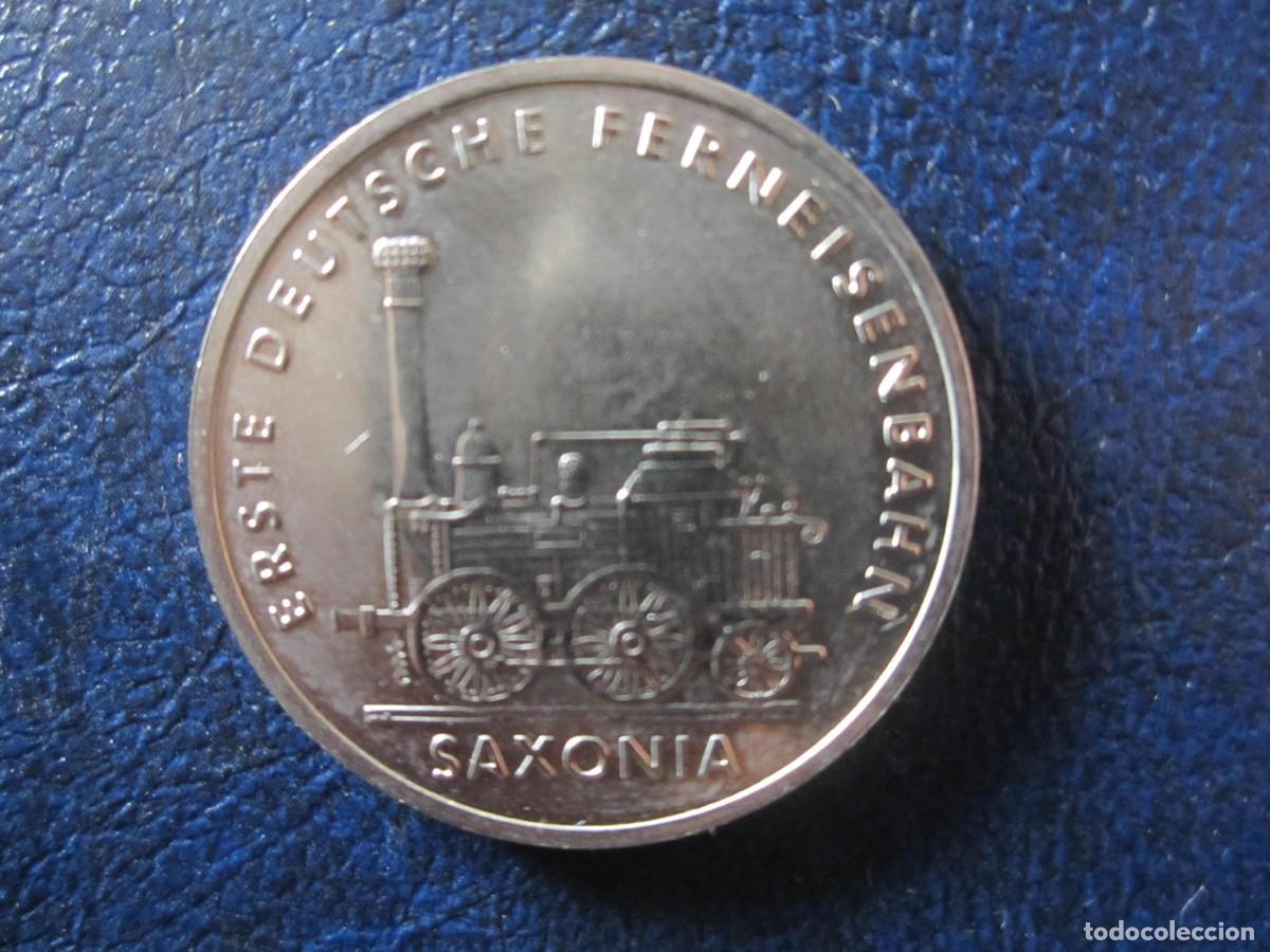 Monedas antiguas de Europa: Alemania Oriental RDA DDR 5 Marcos 1988 Saxonia