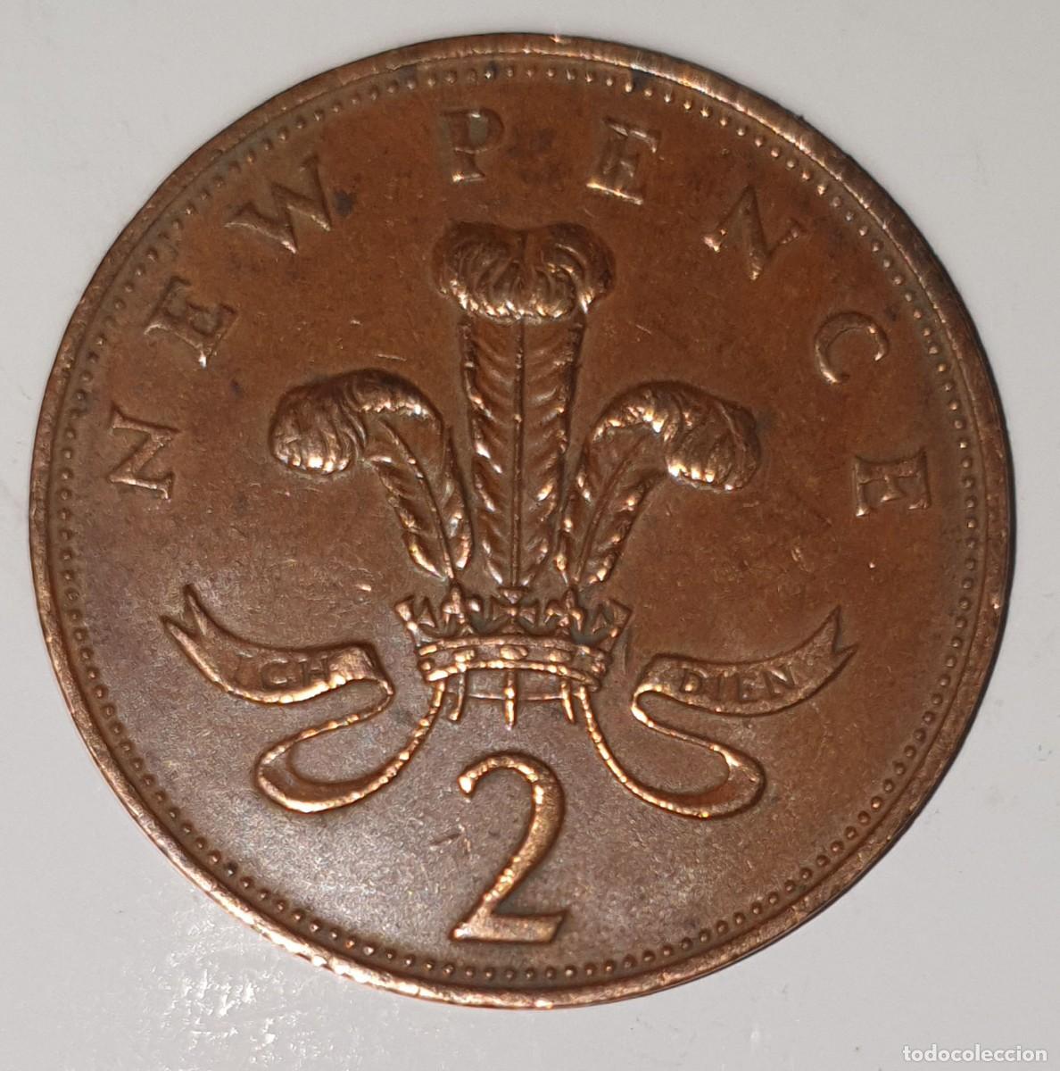 Monedas antiguas de Europa: Reino Unido 2 Pence 1971 Isabel II (Elizabeth II) &ndash; New Pence
