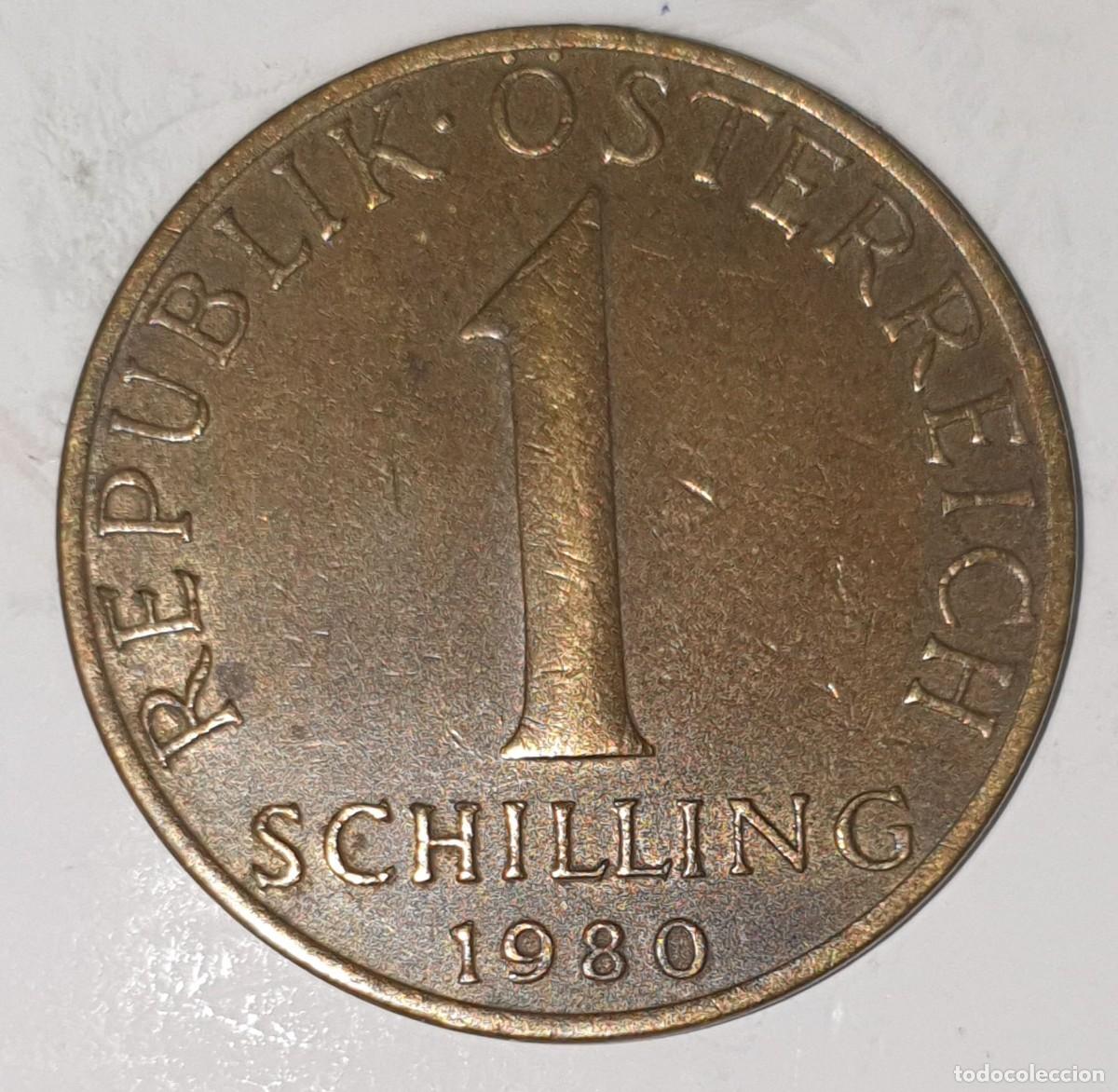 Monedas antiguas de Europa: Austria 1 Schilling 1980 Edelweiss Moneda Austriaca
