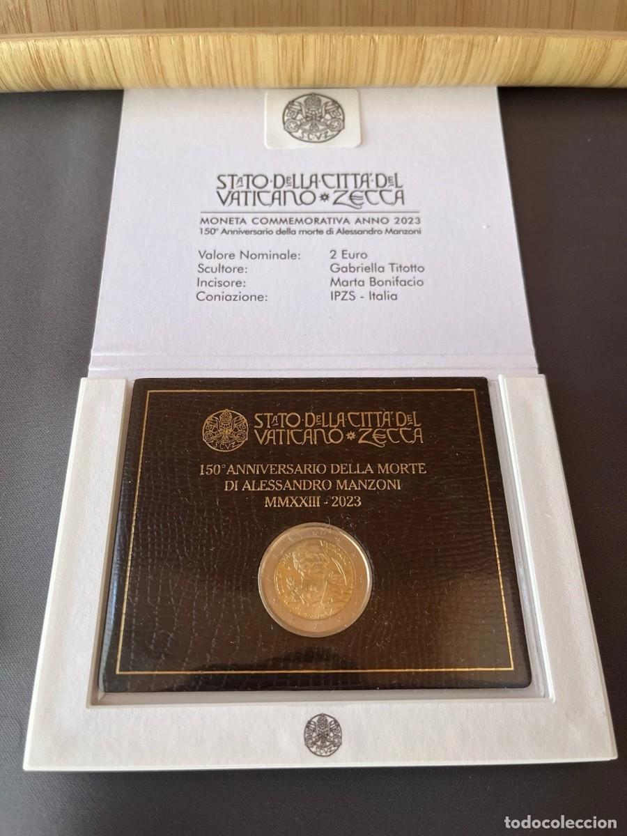 Monedas antiguas de Europa: Vaticano 2023 - Cartera con la moneda de 2&euro; de Alessandro Manzoni