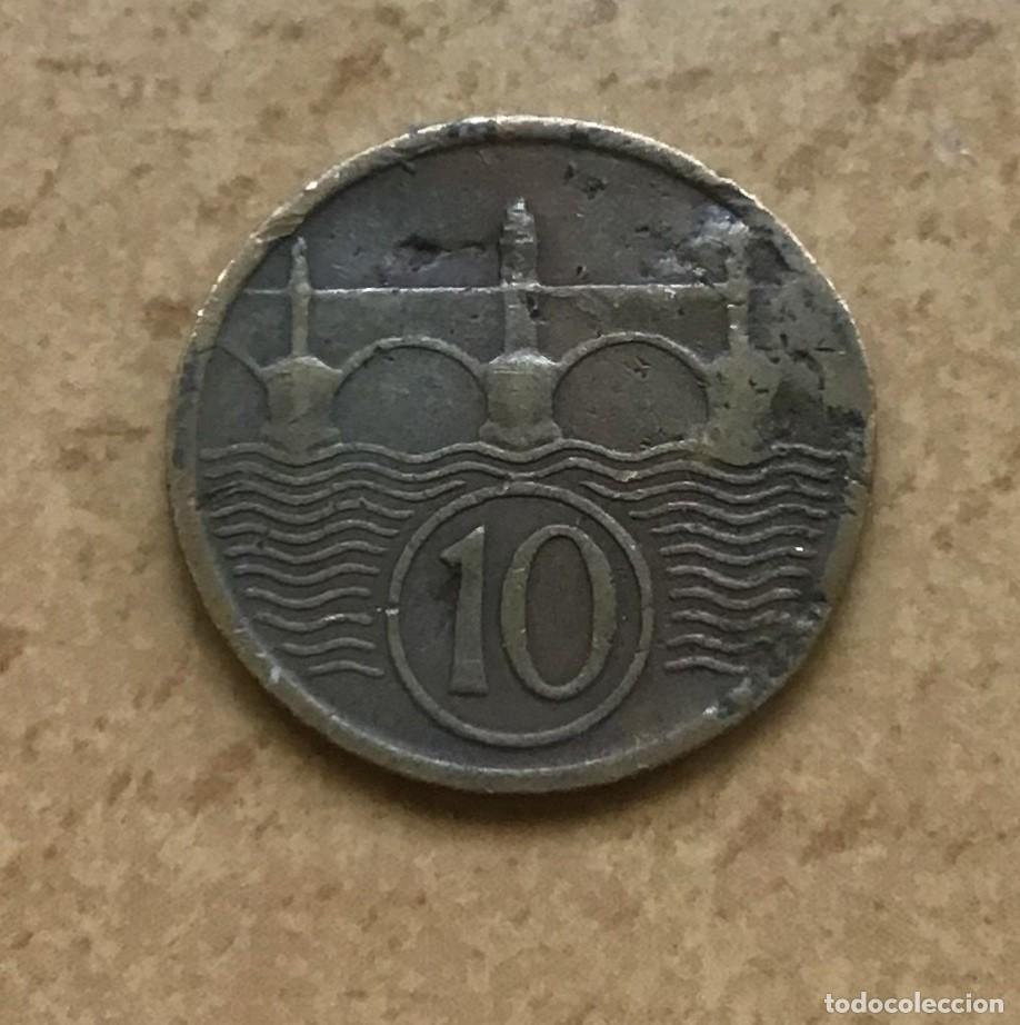 Monedas antiguas de Europa: 10 hellers de Checoslovaquia. A&ntilde;o 1923