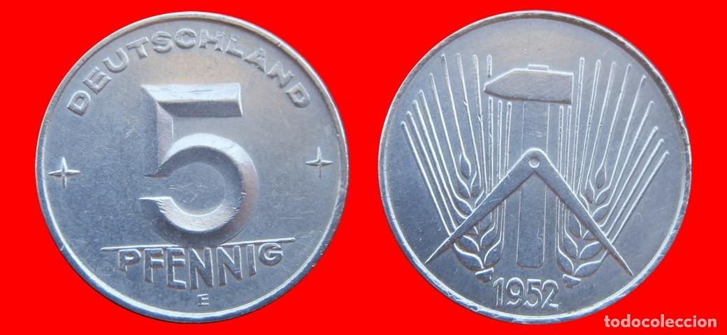 Monedas antiguas de Europa: 5 PFENNIG 1952E ALEMANIA REPUBLICA DEMOCRATICA DDR-151521
