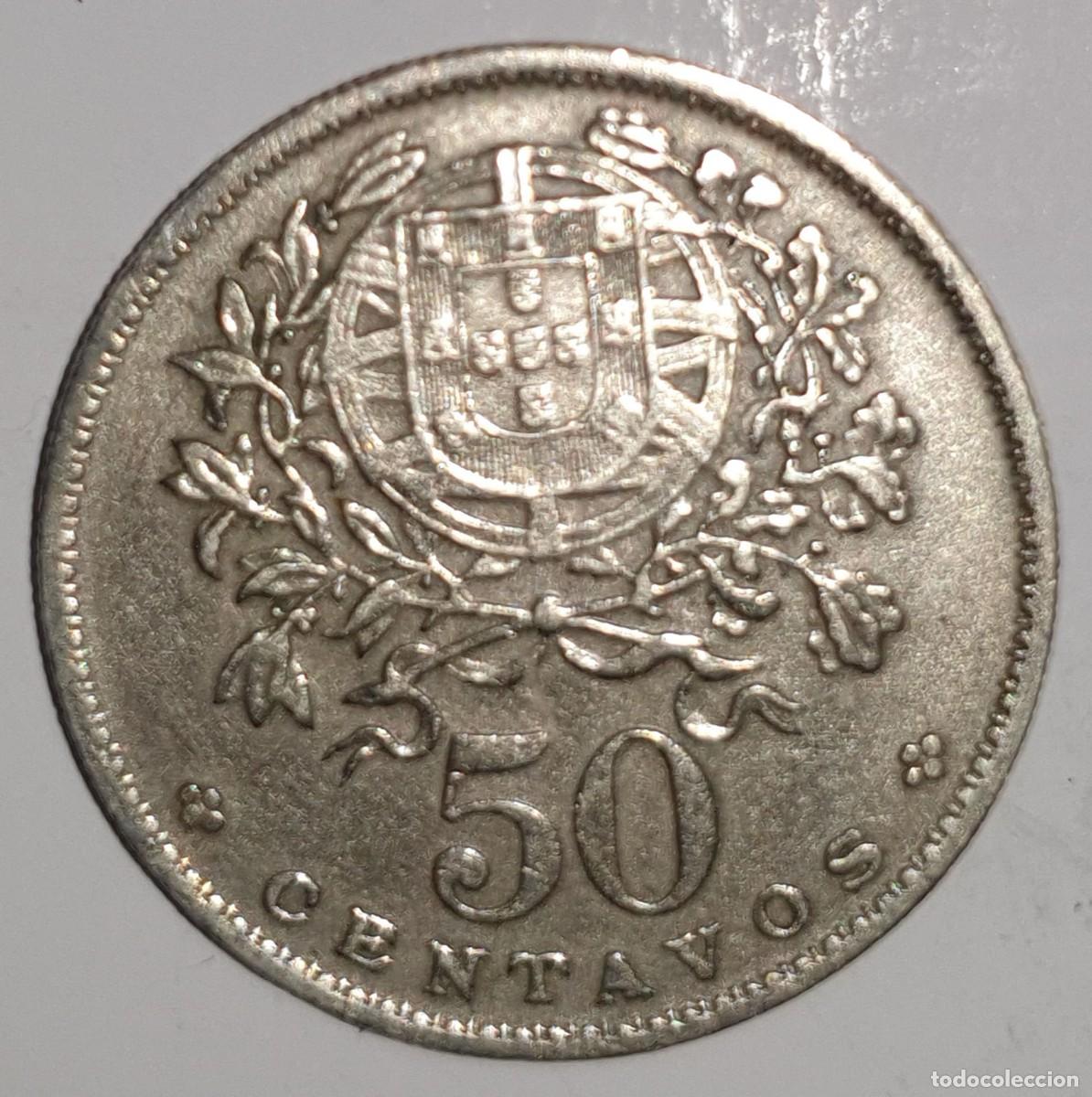 Monedas antiguas de Europa: PORTUGAL 50 CENTAVOS 1962 &ndash; REP&Uacute;BLICA PORTUGUESA &ndash; ESCUDO NACIONAL