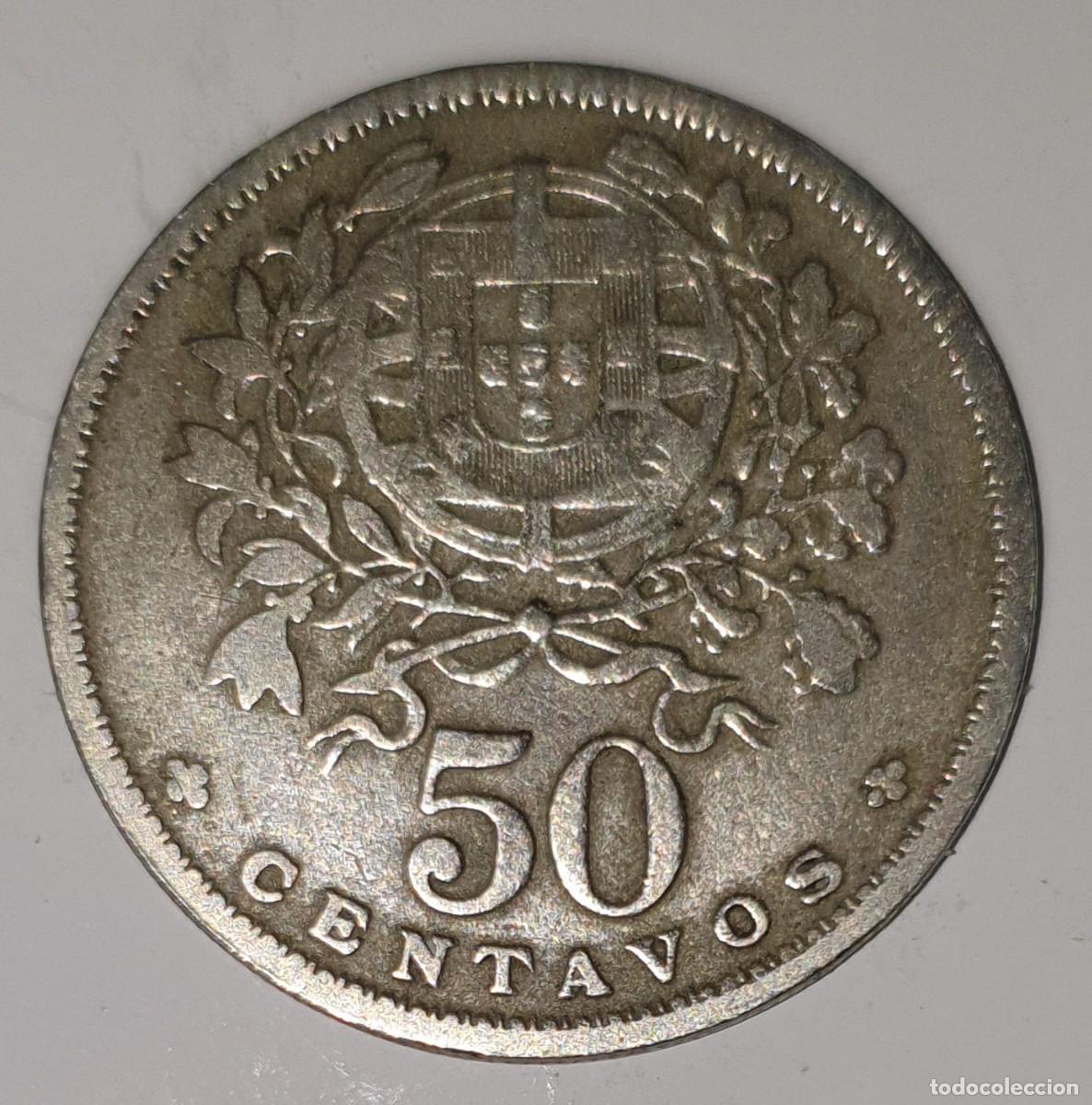 Monedas antiguas de Europa: PORTUGAL 50 CENTAVOS 1951 &ndash; REP&Uacute;BLICA PORTUGUESA &ndash; ESCUDO NACIONAL