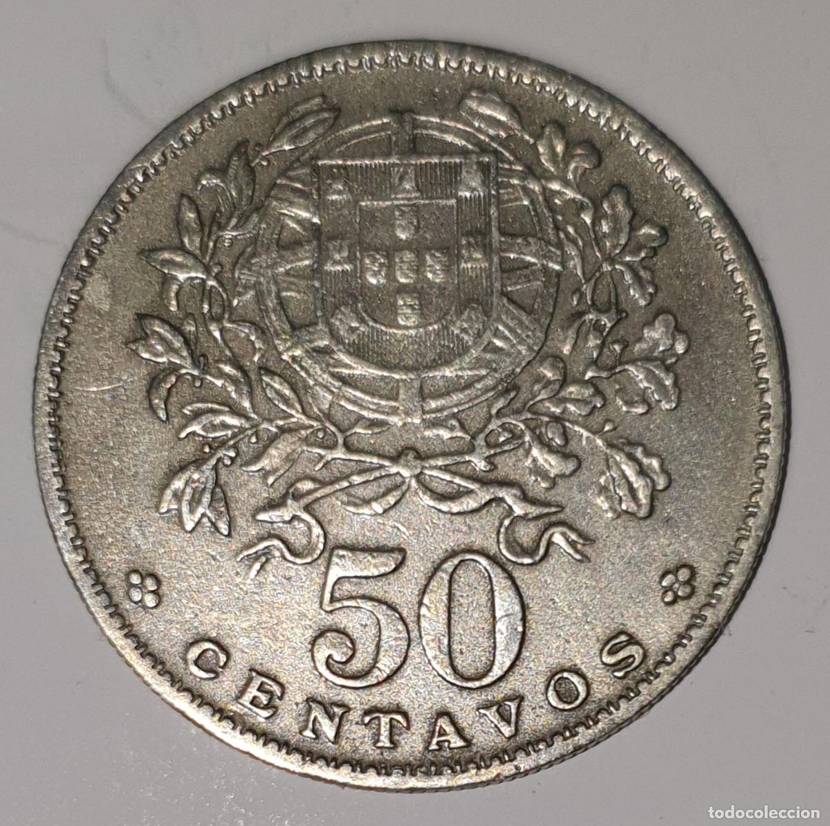 Monedas antiguas de Europa: PORTUGAL 50 CENTAVOS 1963 &ndash; REP&Uacute;BLICA PORTUGUESA &ndash; ESCUDO NACIONAL