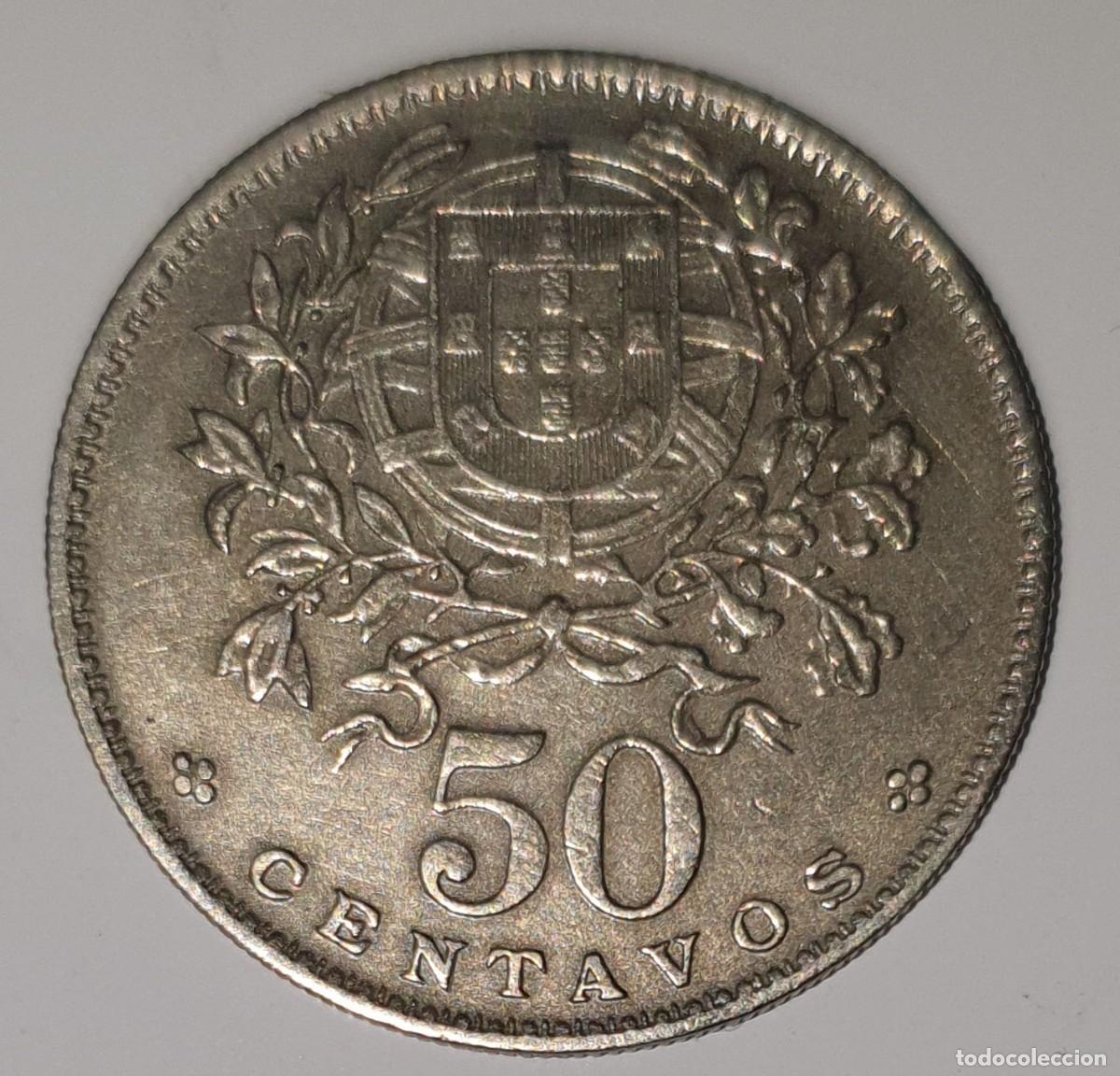 Monedas antiguas de Europa: PORTUGAL 50 CENTAVOS 1959 &ndash; REP&Uacute;BLICA PORTUGUESA &ndash; ESCUDO NACIONAL