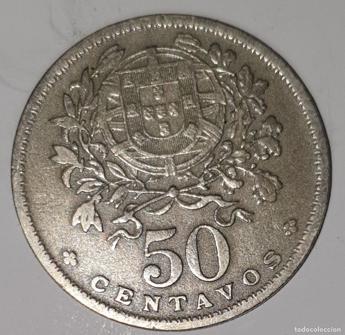Monedas antiguas de Europa: PORTUGAL 50 CENTAVOS 1956 &ndash; REP&Uacute;BLICA PORTUGUESA &ndash; ESCUDO NACIONAL