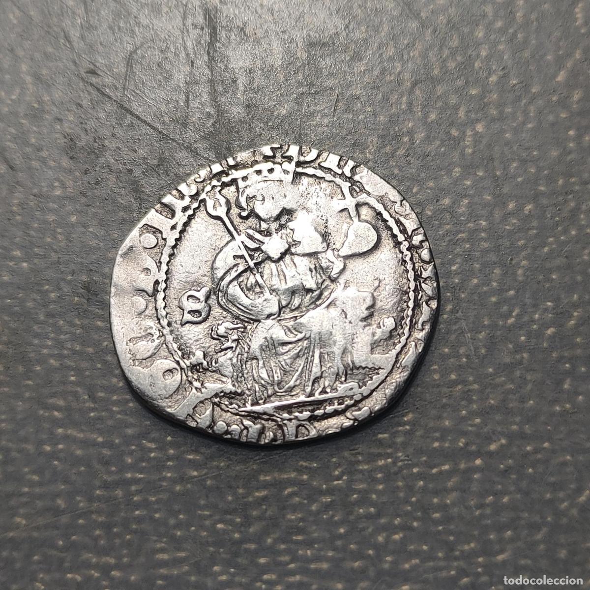Monnaies anciennes de Europe: ITALIA NAPOLES ALFONSO I 1 CARLINO (1442-1458) PLATA SILVER