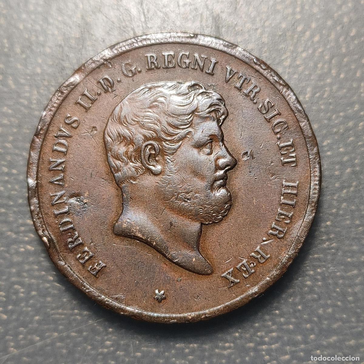 Monedas antiguas de Europa: ITALIA NAPOLES DOS SICILIAS FERDINANDO II 10 TORNESI 1856 MBC