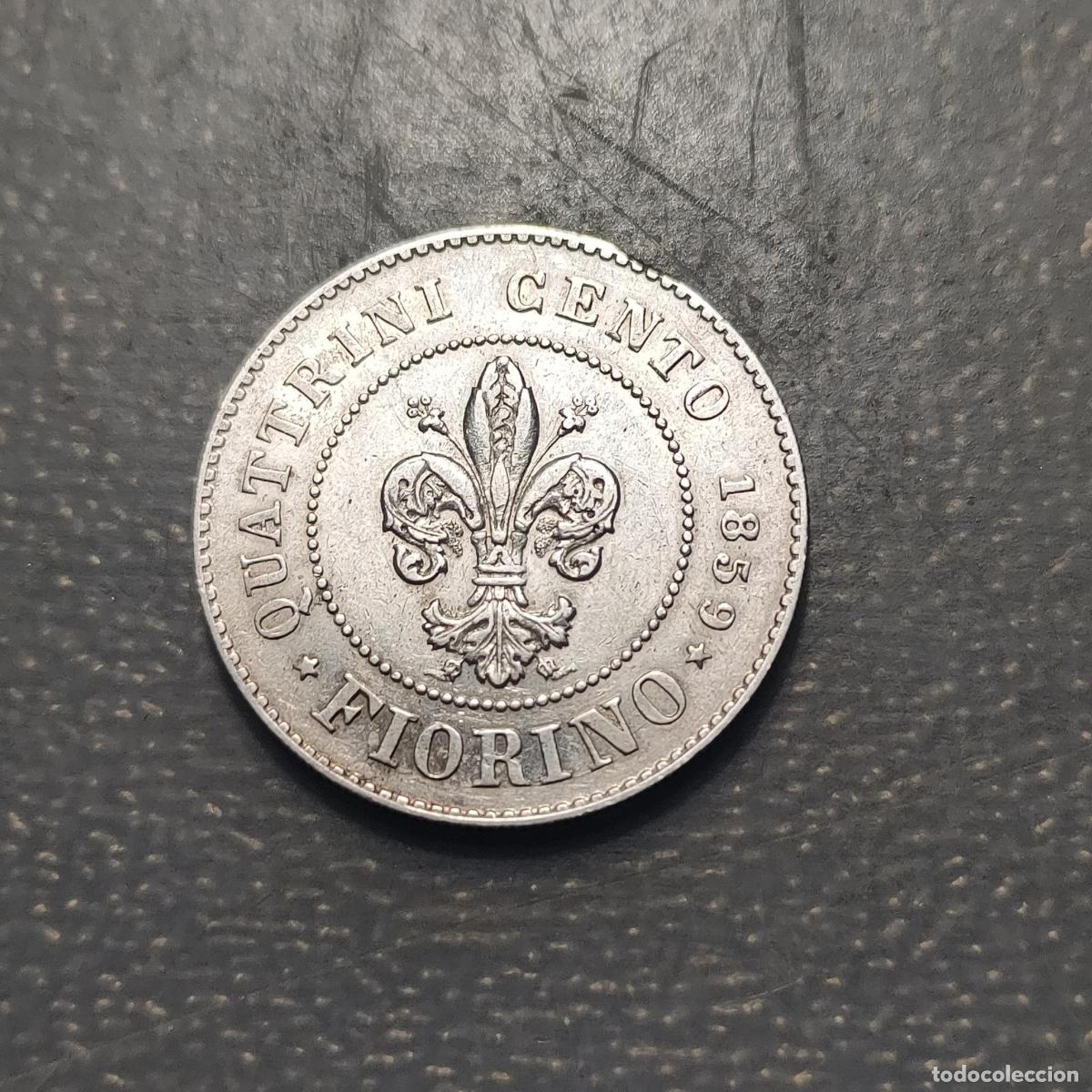 Monedas antiguas de Europa: ITALIA TOSCANA GOBIERNO PROVISIONAL FIORINO 1859 MBC+/EBC