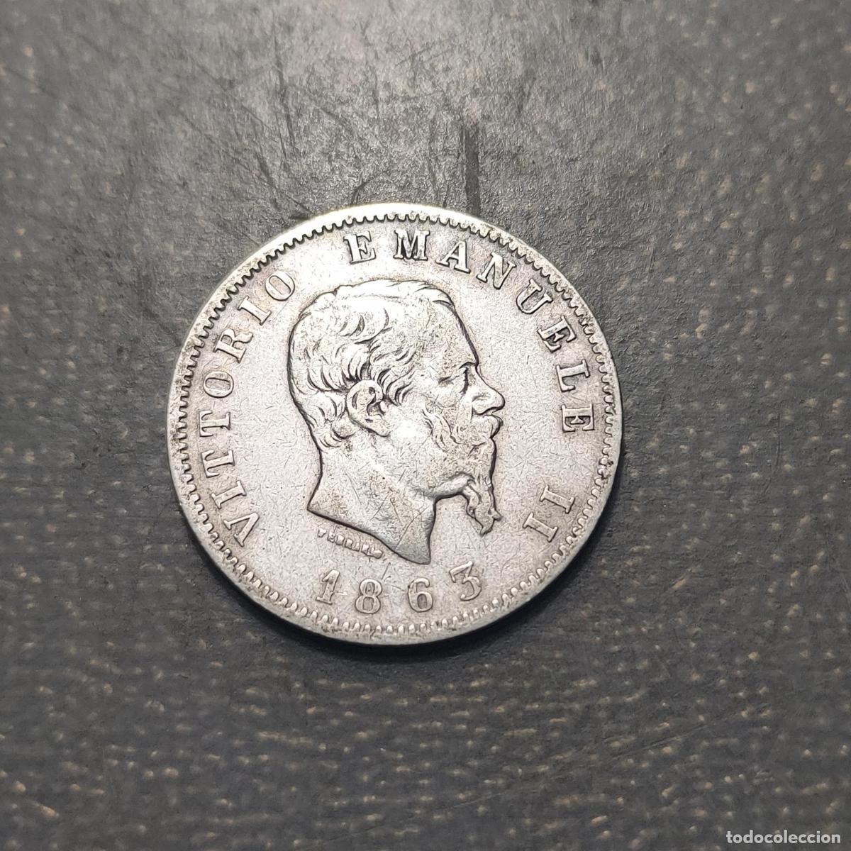 Monedas antiguas de Europa: ITALIA REINO VITTORIO EMANUELE II 1 LIRA 1863 T TURIN ESCUDO MBC-/MBC