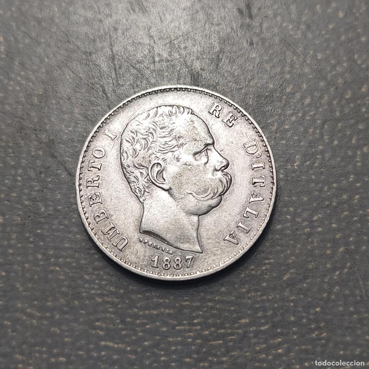 Monedas antiguas de Europa: ITALIA REINO UMBERTO I HUMBERTO I 1 LIRA 1887 MBC