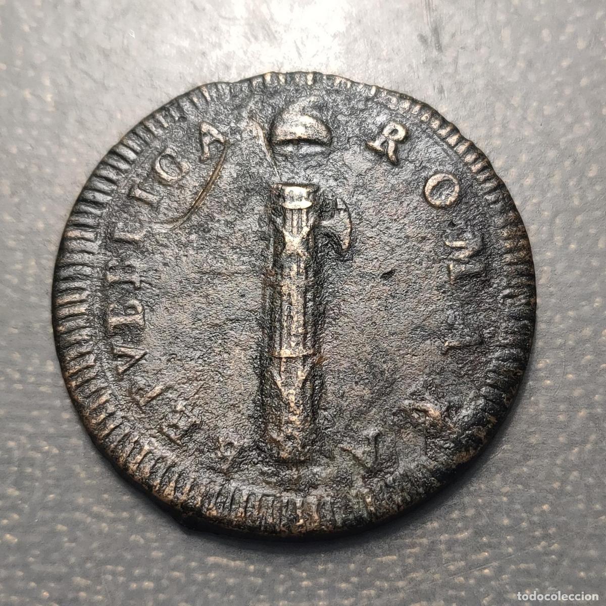 Monedas antiguas de Europa: ESTADOS PAPALES VATICANO I REPUBLICA ROMANA 2 BAIOCCHI BC