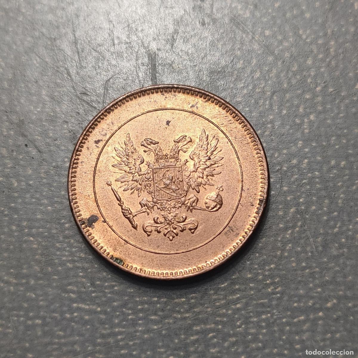 Monedas antiguas de Europa: FINLANDIA FINLAND RUSIA RUSSIA 5 PENNIA 1917 EBC+ BRILLO ORIGINAL
