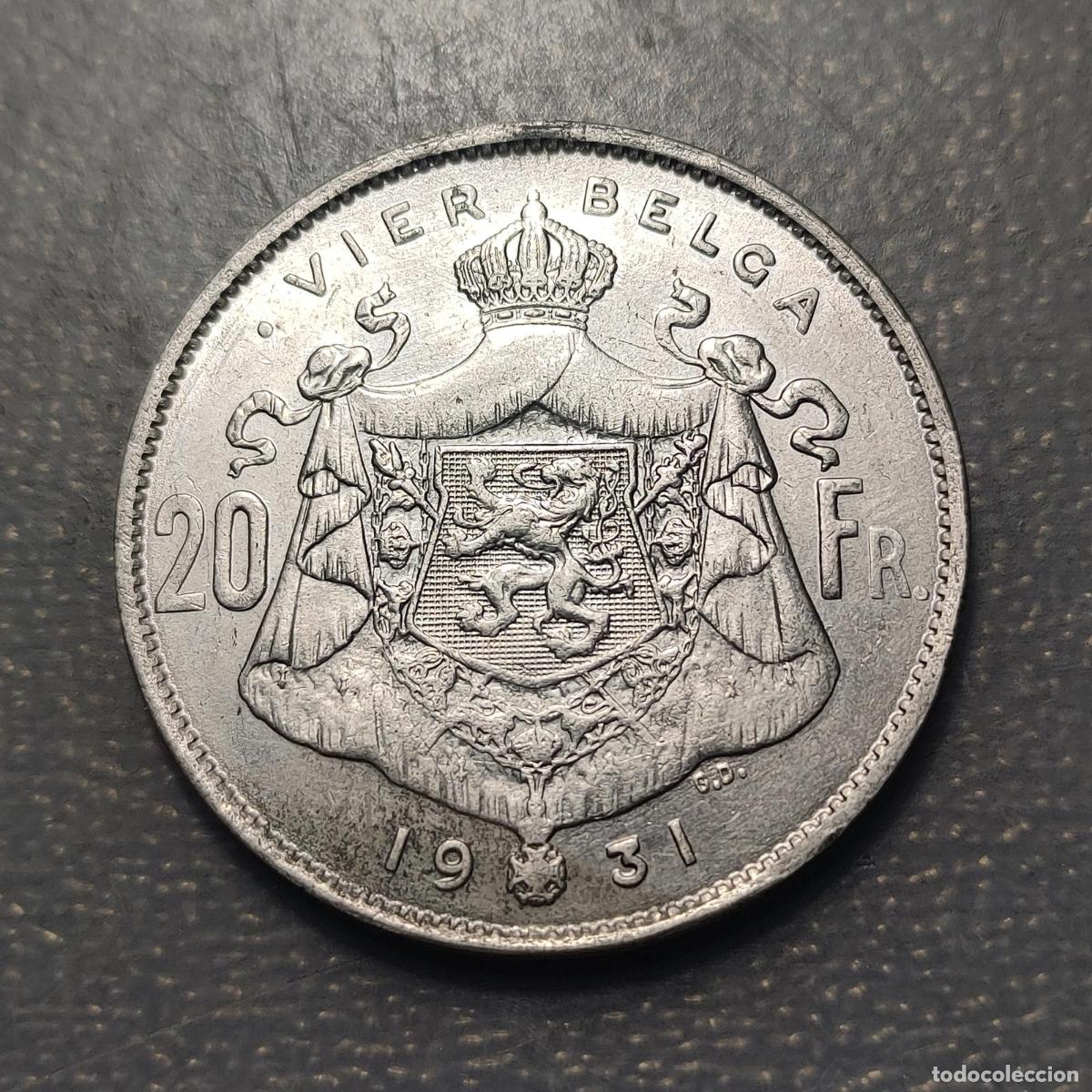 Monedas antiguas de Europa: BELGICA BELGIUM 20 FRANCOS 20 FRANCS 1931 EBC-/EBC