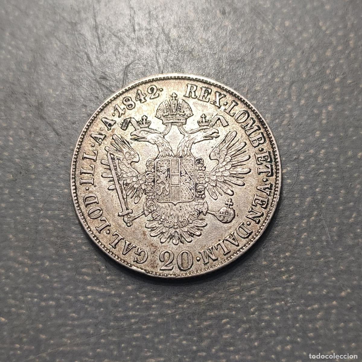 Monedas antiguas de Europa: AUSTRIA FERDINAND I 20 KREUZER 1842 A EBC