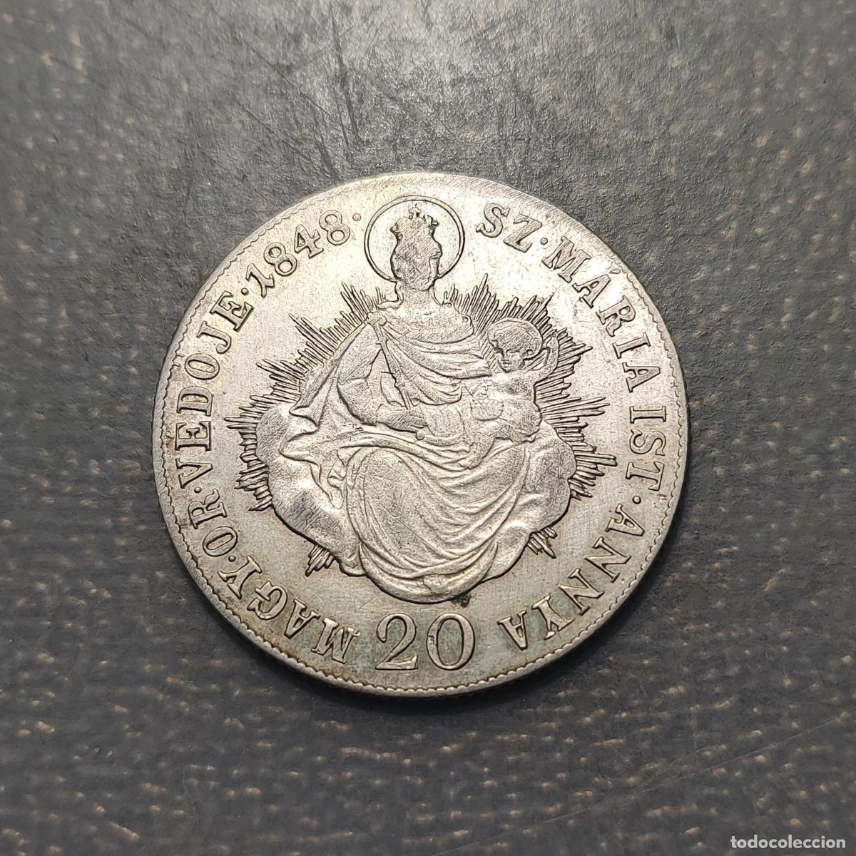 Monedas antiguas de Europa: HUNGRIA HUNGARY FERDINAND I 20 KRAJCZAR 1848 B KREMNITZ EBC-/EBC