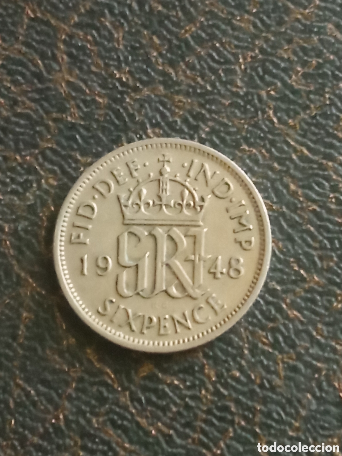 Monedas antiguas de Europa: Moneda de 6 peniques de 1948,Reino Unido