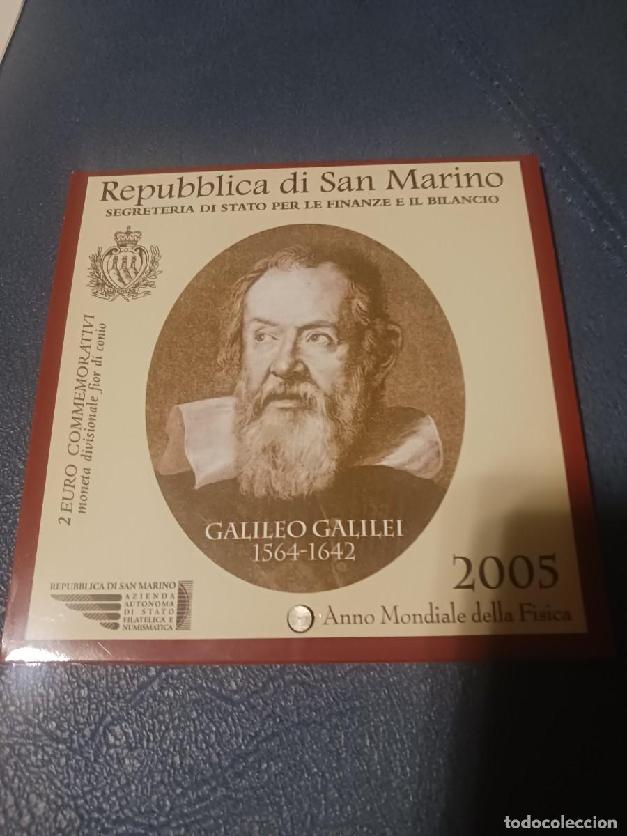 Monedas antiguas de Europa: San Marino 2 euros &euro; 2005 A&ntilde;o Mundial de la F&iacute;sica - Galileo Galilei