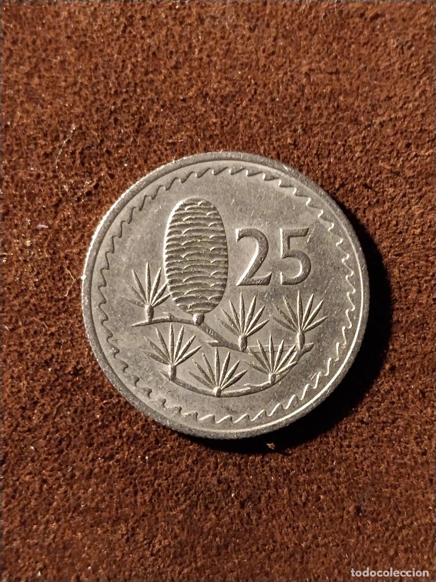 Monedas antiguas de Europa: Moneda Chipre &ndash; 25 mils 1963 &ndash; Escudo y planta
