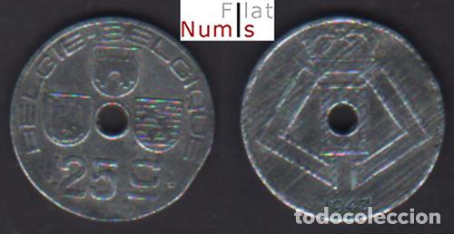 Monedas antiguas de Europa: BELGICA - 25 CENTS - 1943 - OCUP. ALEMANA - ZINC